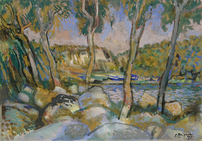 Landschaft mit See