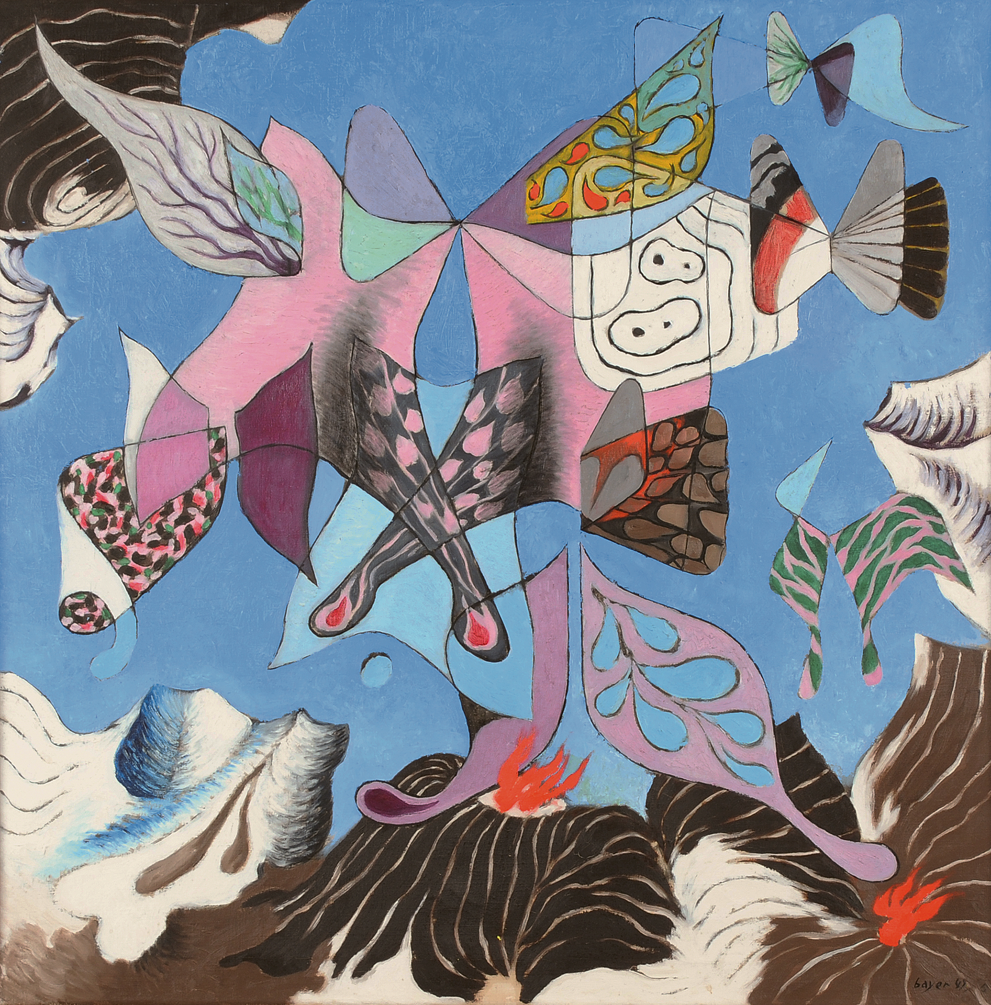 Herbert Bayer, Cluster of Butterflies over Mountain