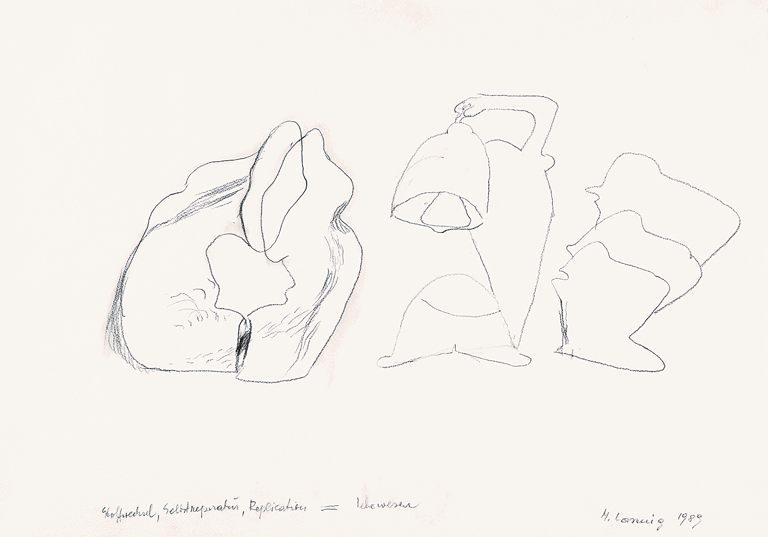 Maria Lassnig, Stoffwechsel, Selbstreparatur, Replication = Lebewesen