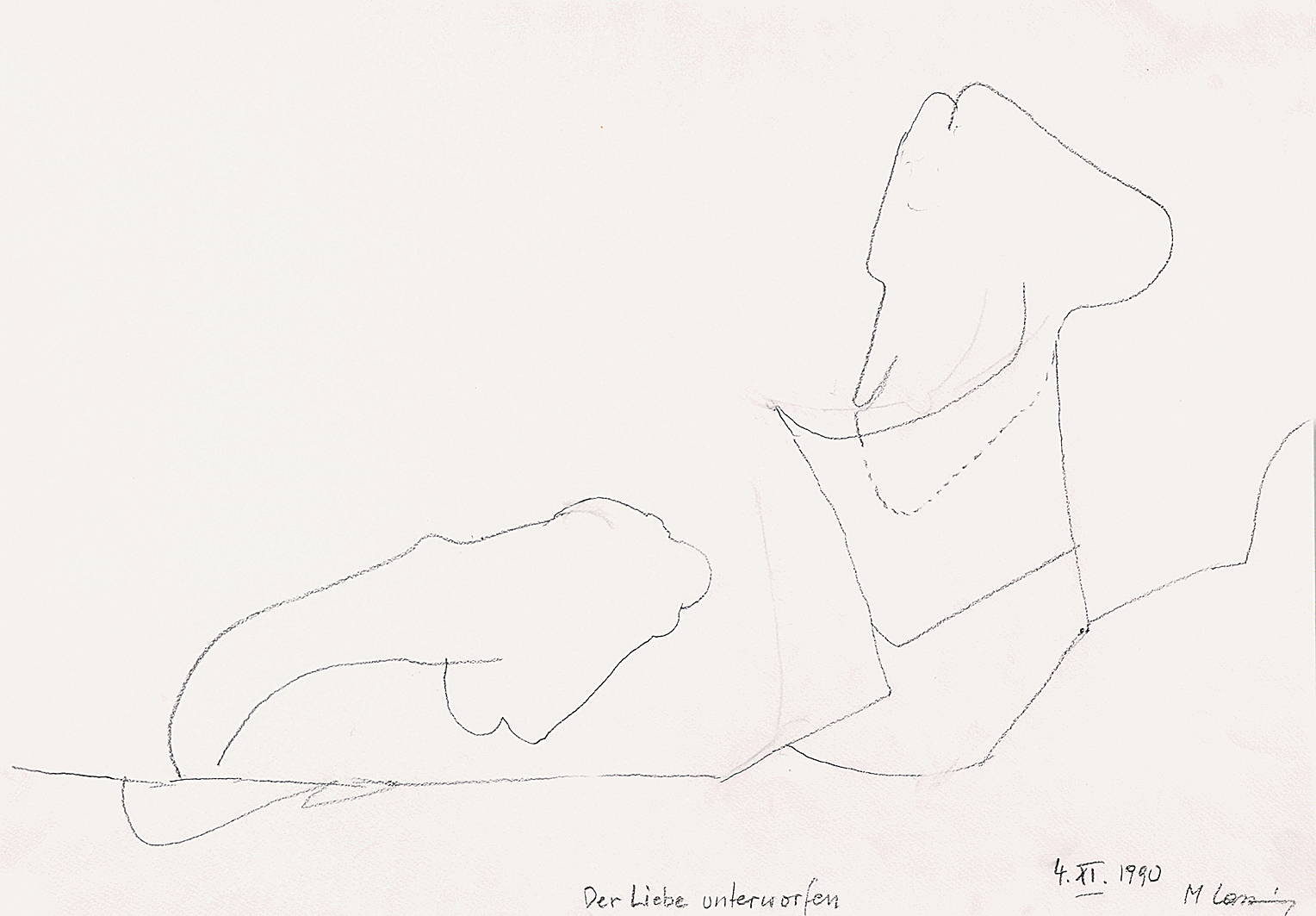 Maria Lassnig, Der Liebe unterworfen