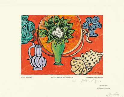 after. Nature morte au magnolia, from "Estampes"