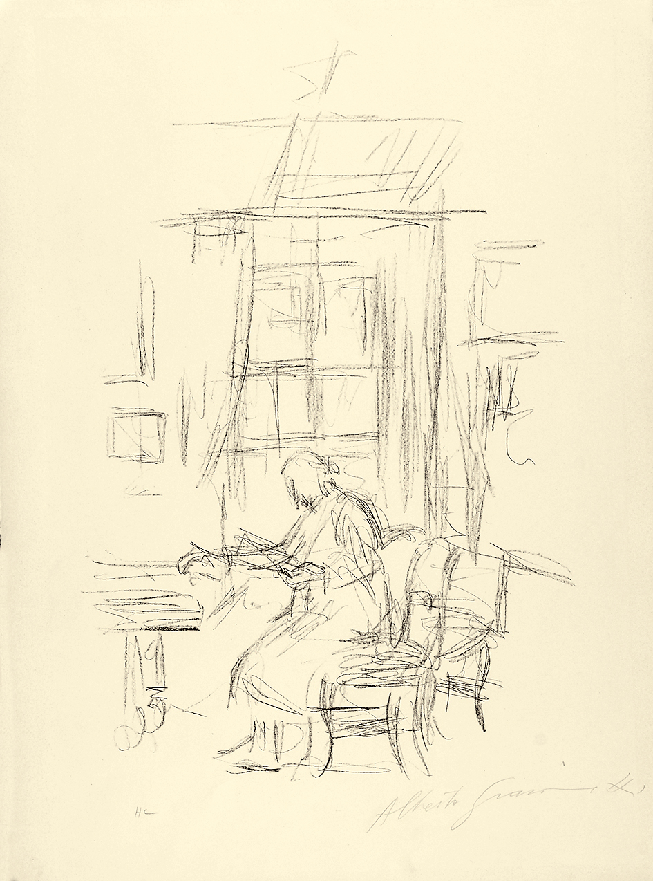 Alberto Giacometti, La mère de l'artiste assise devant la fenêtre à Stampa