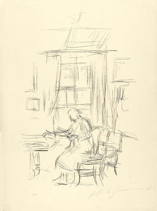 La mère de l'artiste assise devant la fenêtre à Stampa