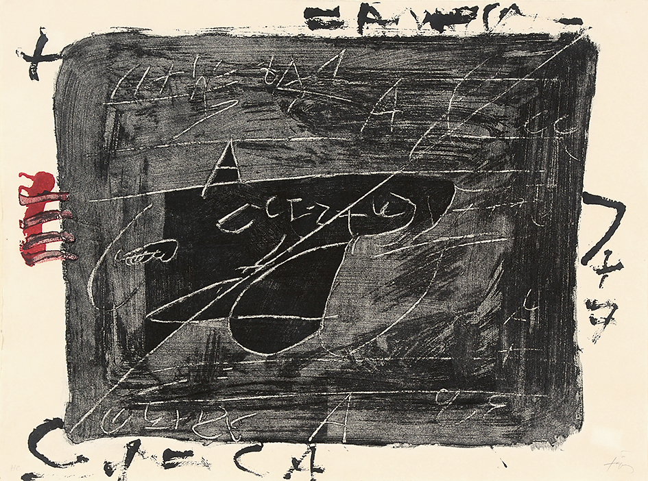 Antoni Tàpies, Esgrafiats damunt negre, aus "Negre i roig"
