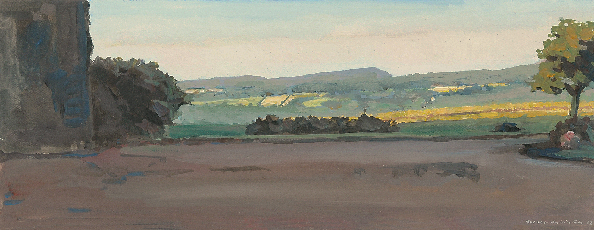 Marc-Antoine Fehr, La terasse, vue vers l'est au soir