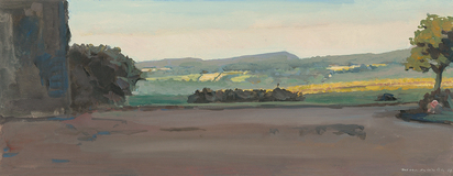 La terasse, vue vers l'est au soir