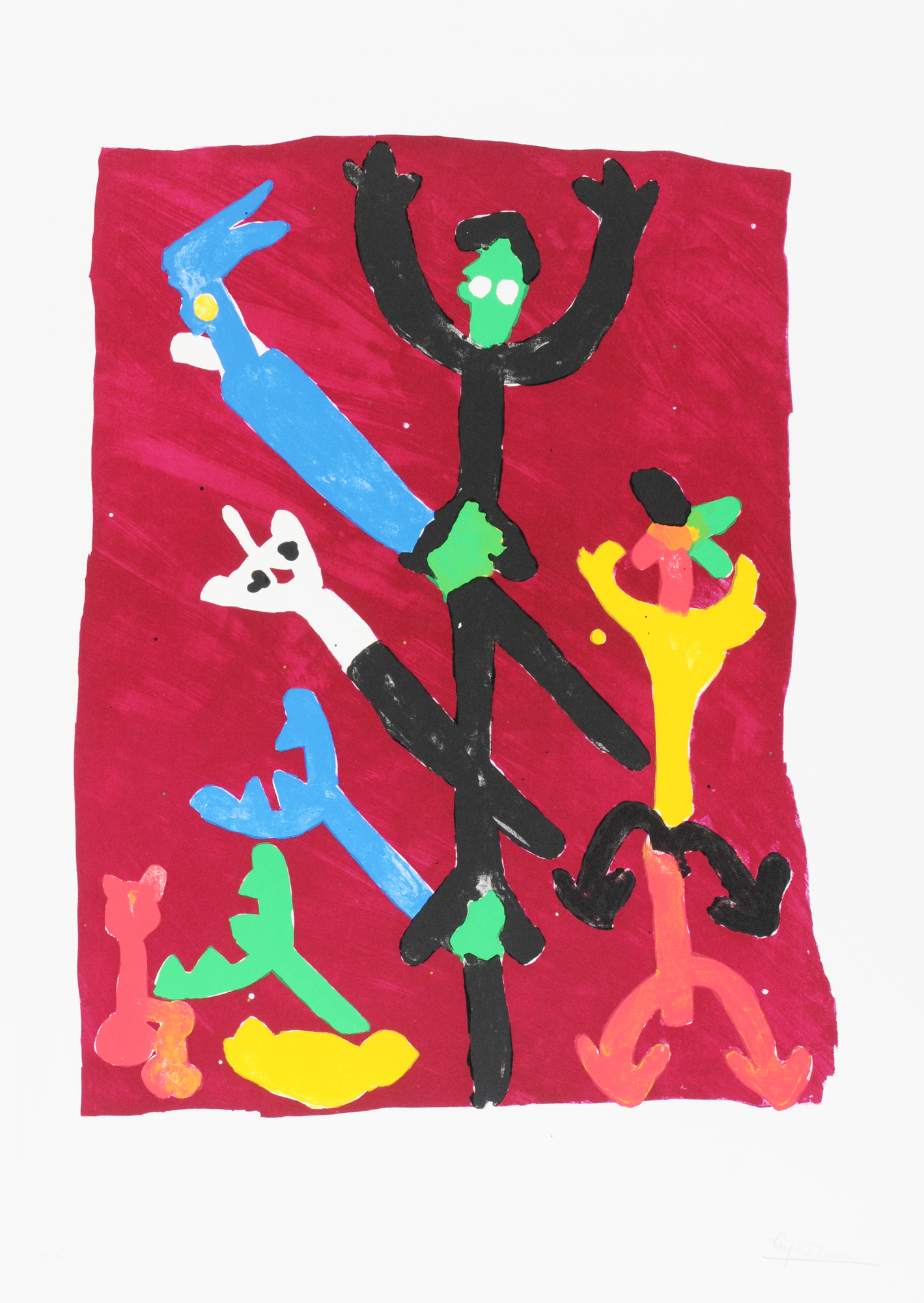 Eugène Ionesco, 5 Blätter: Sans titre (2); Sans titre, 1983; Les petits hommes, 1983; Le peuple des arbres