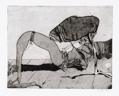4 sheets: Untitled, 1970; Einsamer Fels, 1970; 1 Arm, 1970; Plakat Einrahmungen