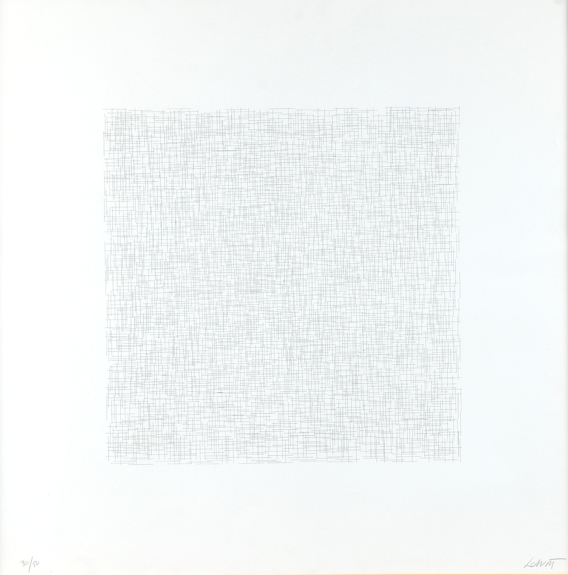 Sol LeWitt, Plate  #5, aus "Lines of One Inch in Four Directions and All Combinations"