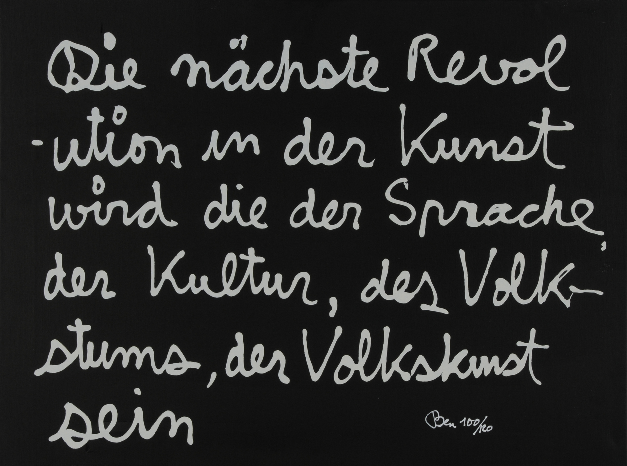 Ben Vautier, Die nächste Revolution in der Kunst