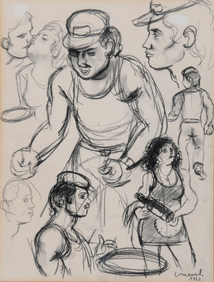 2 Zeichnungen: Studie, 1962; Portraitstudie, 1983