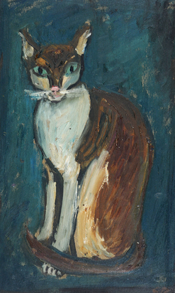 Sitzende Katze
