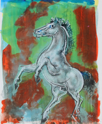 Steigendes Pferd - Studie