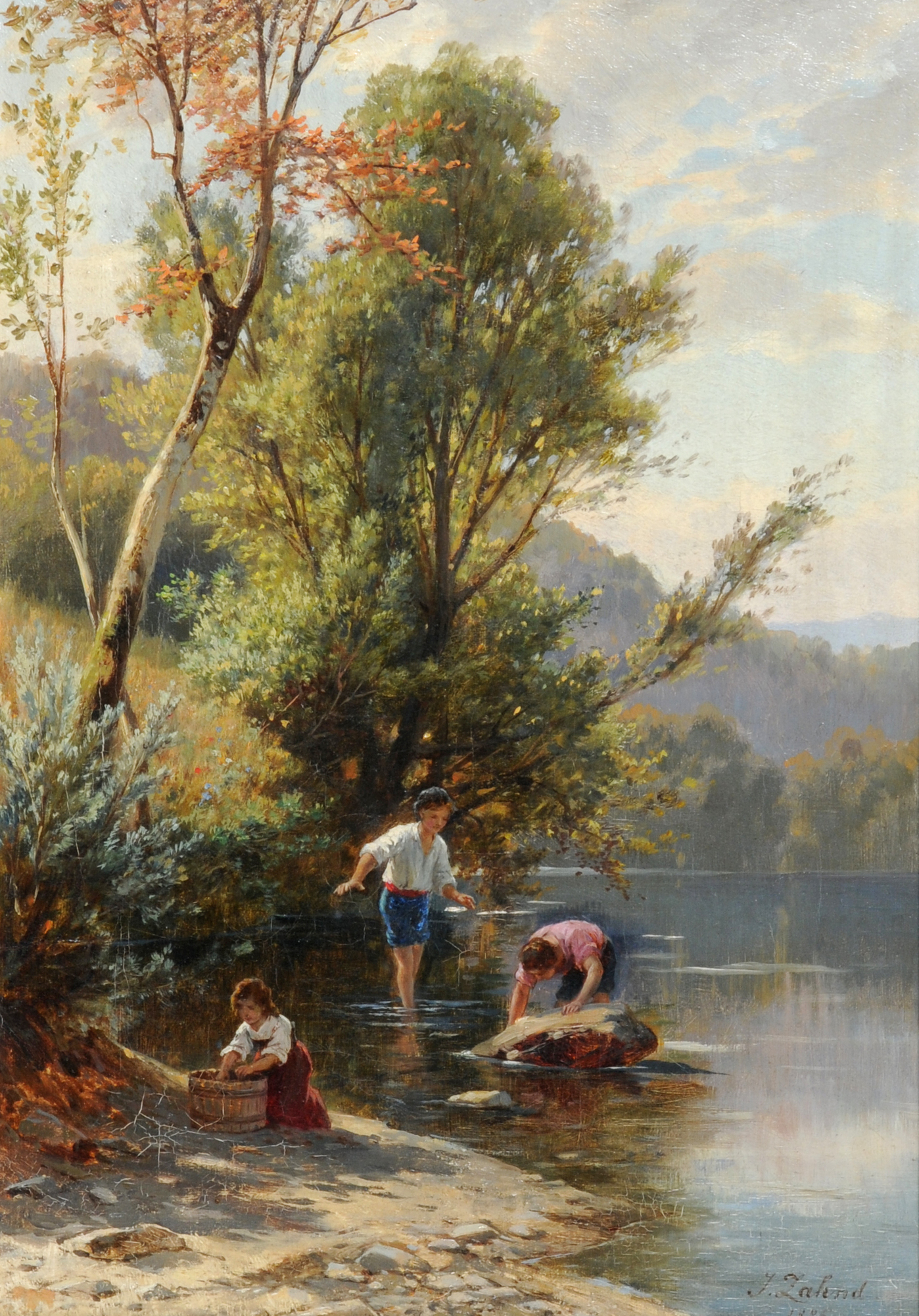 Johann Zahnd, Playing Children at the Creek