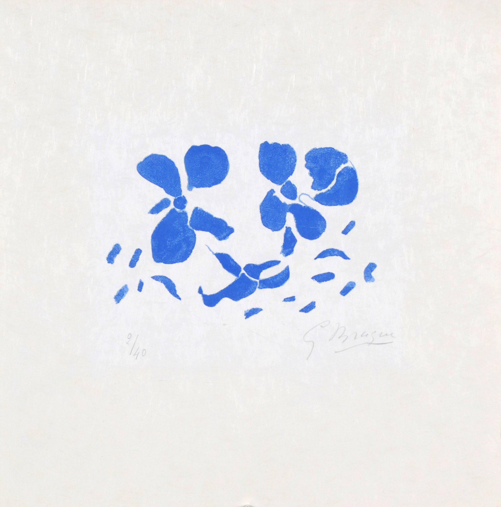 Georges Braque, Fleurs bleues, from "Si je mourais là-bas"