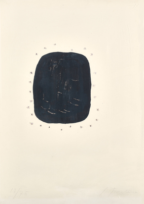 Concetto spaziale (Noir avec trous extérieurs)