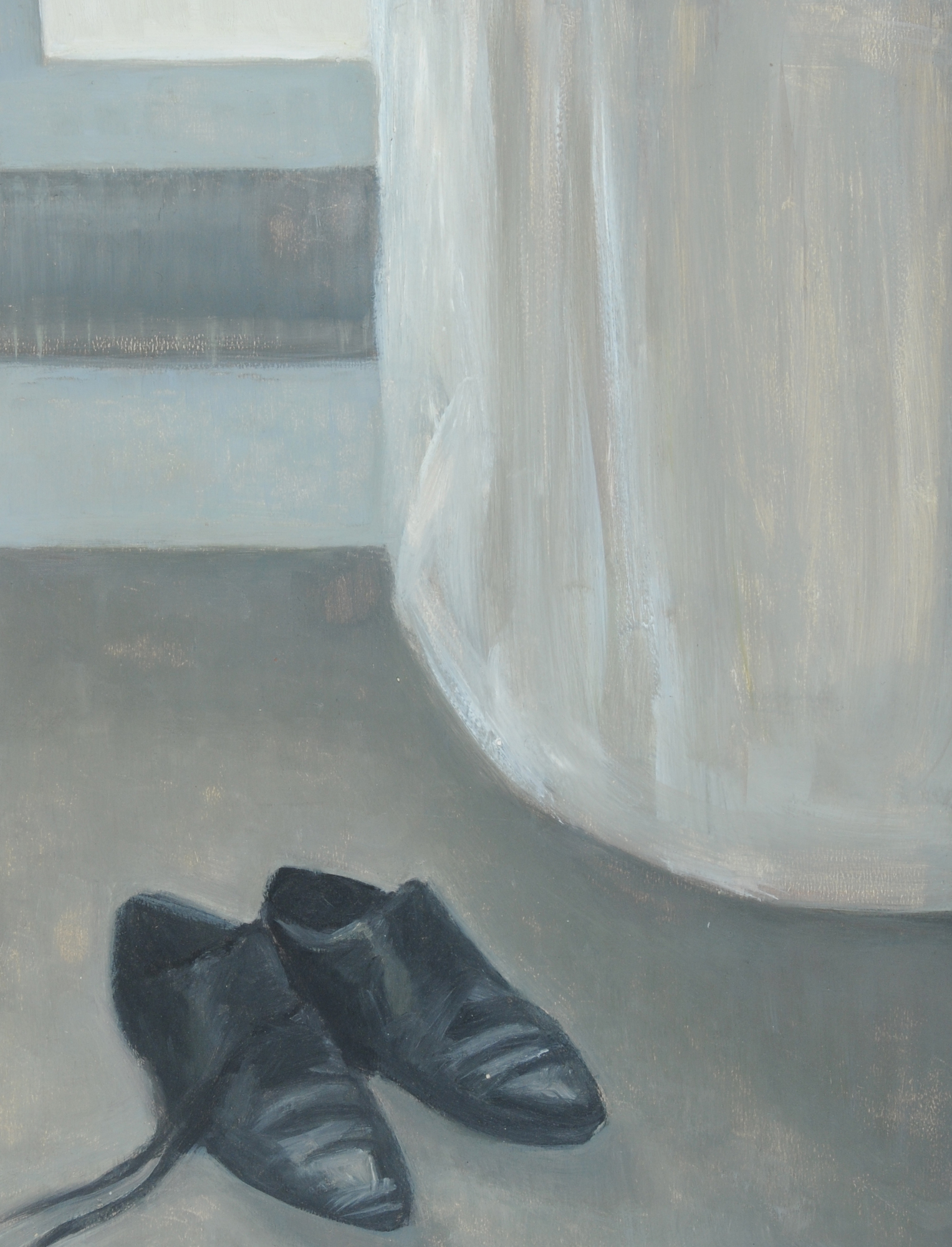 Corinne Güdemann, 2 Gemälde: Atelier / Jacke, 1995; Atelier / Schuhe