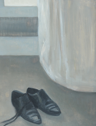 2 paintings: Atelier / Jacke, 1995; Atelier / Schuhe