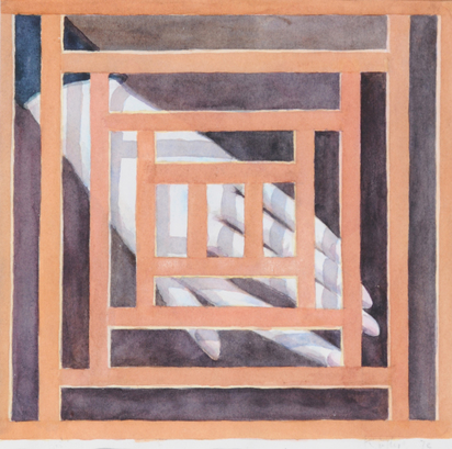 Hand mit geometrischer Komposition