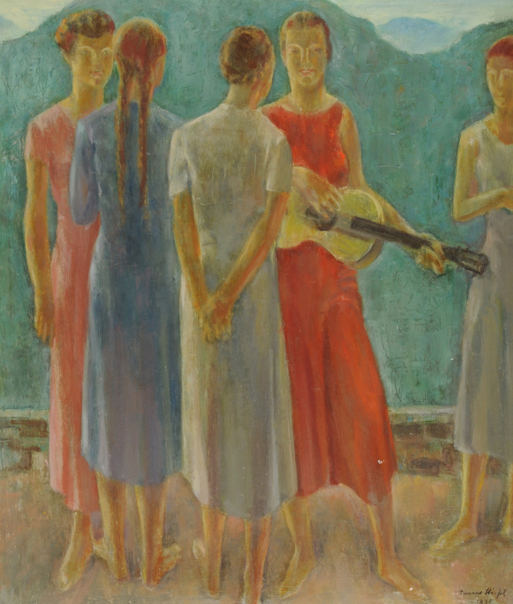 Eduard Stiefel, Group of Girls with Guitar