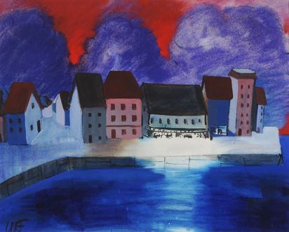 2 Zeichnungen: Aufgehende Sonne über dem Mohn, 1931; Le Port I Belle-Ile, 1932