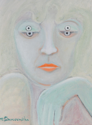 5 Gemälde: Ohne Titel, 1992 (4); Vor dem Bett