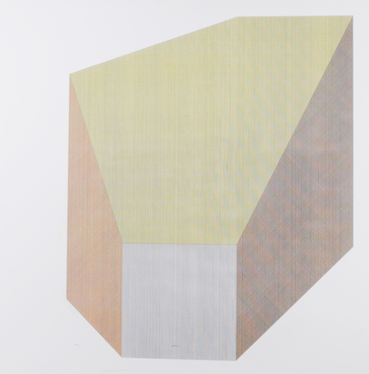 Form Derived from a Cube with Lines in Four Directions & Four Colors