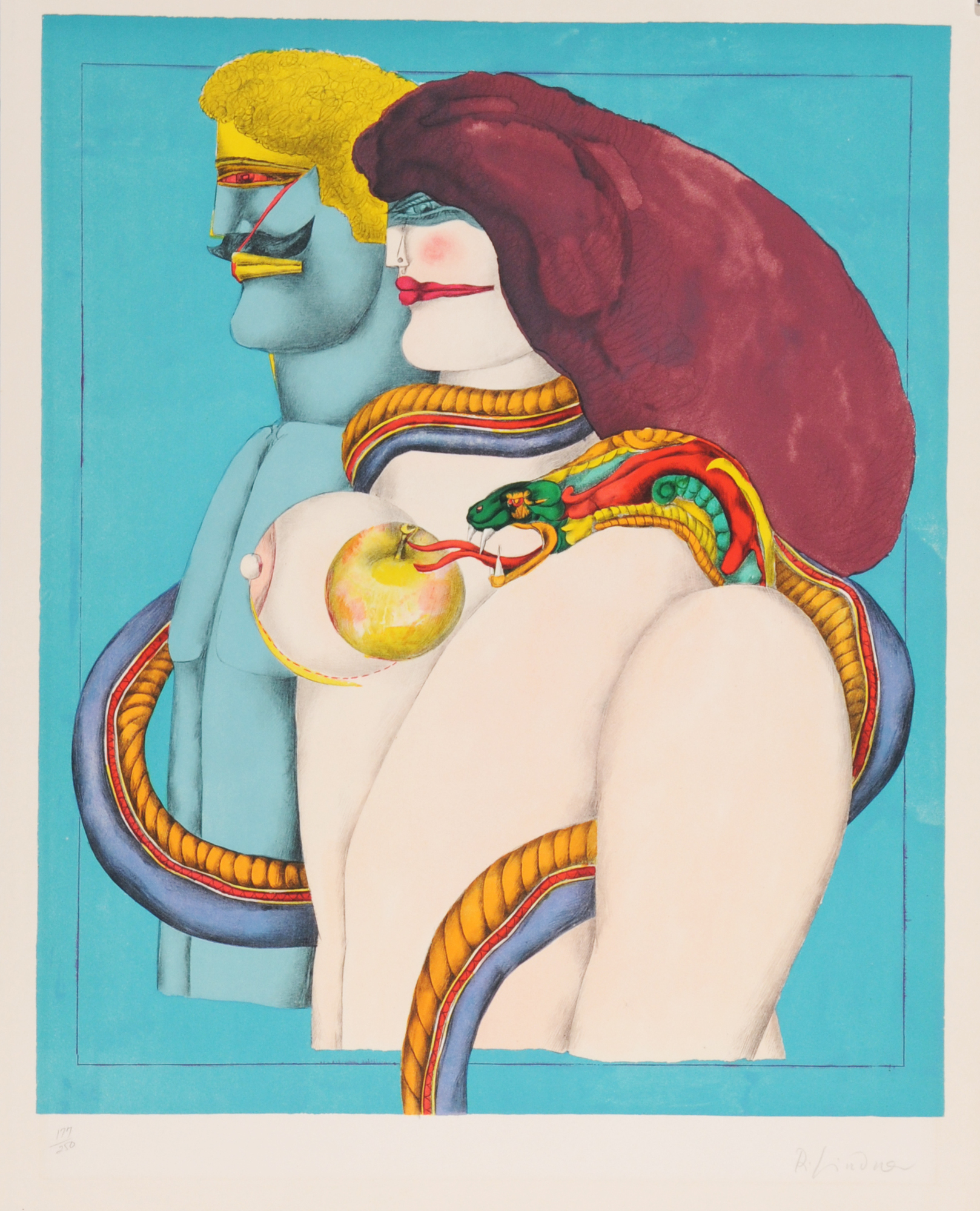 Richard Lindner, 4 Blätter: Adam und Eva; Ohne Titel (3)