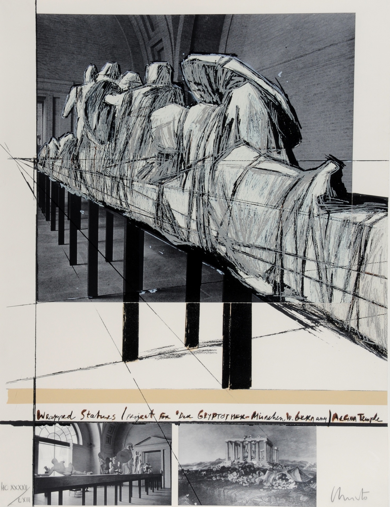Christo, Wrapped Statues, Project for "Die Glyptothek München"