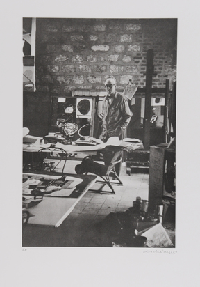 3 sheets: Le Corbusier im Atelier; Dalí beim Arbeiten; Giacometti-Figuren