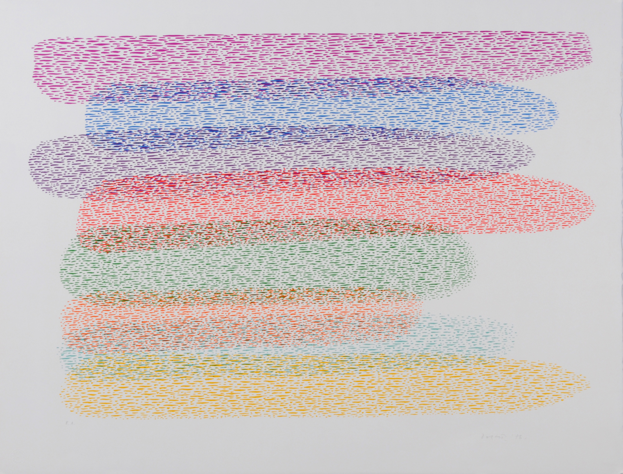 Piero Dorazio, 3 sheets: Sheet from "Sapsikos", 1976; Senza titolo, 1976; Palpito della luce, 1983