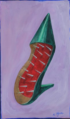 Roter Schuh (Nägel auf der Innensohle)