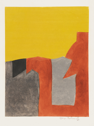 Composition grise, brune et jaune