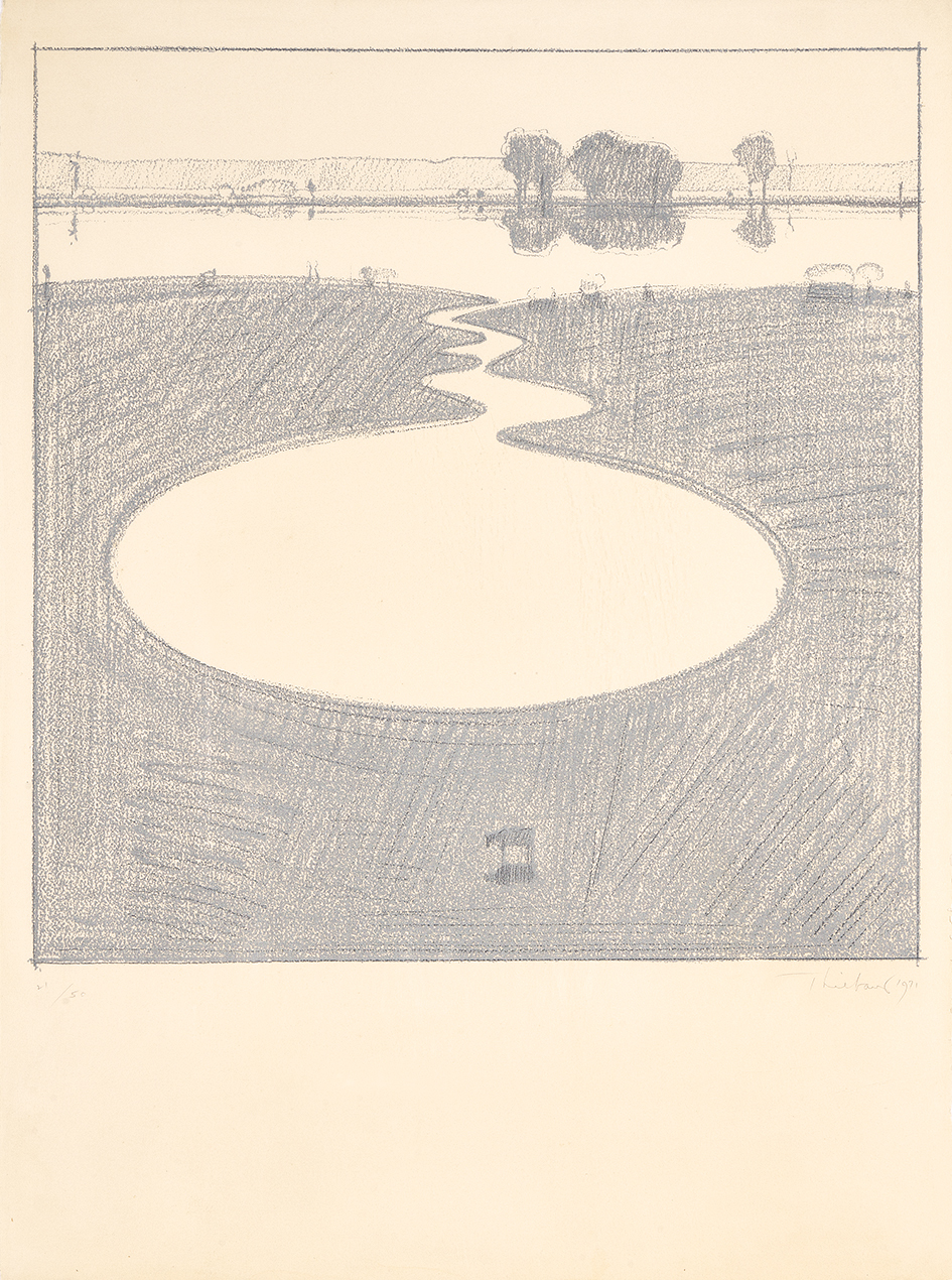 Wayne Thiebaud, Silver Landscape, from "Seven Still Lifes and a Silver Landscape"