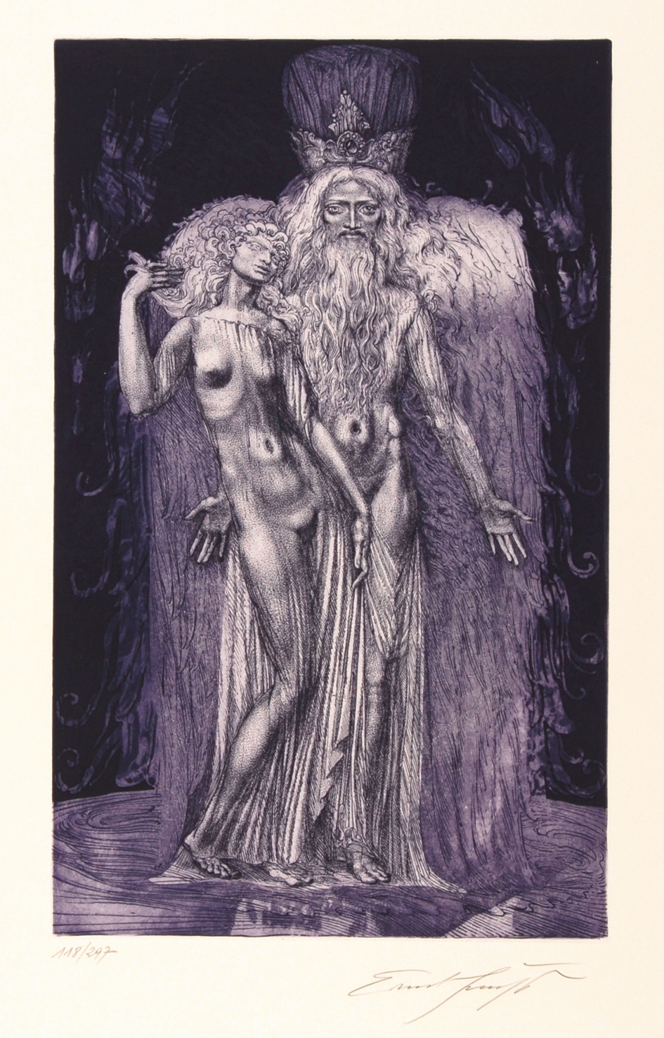 Ernst Fuchs, Portfolio. La Kaballe, "Das Buch Jezira" and "Die zweiunddreissig Wege der Weisheit"