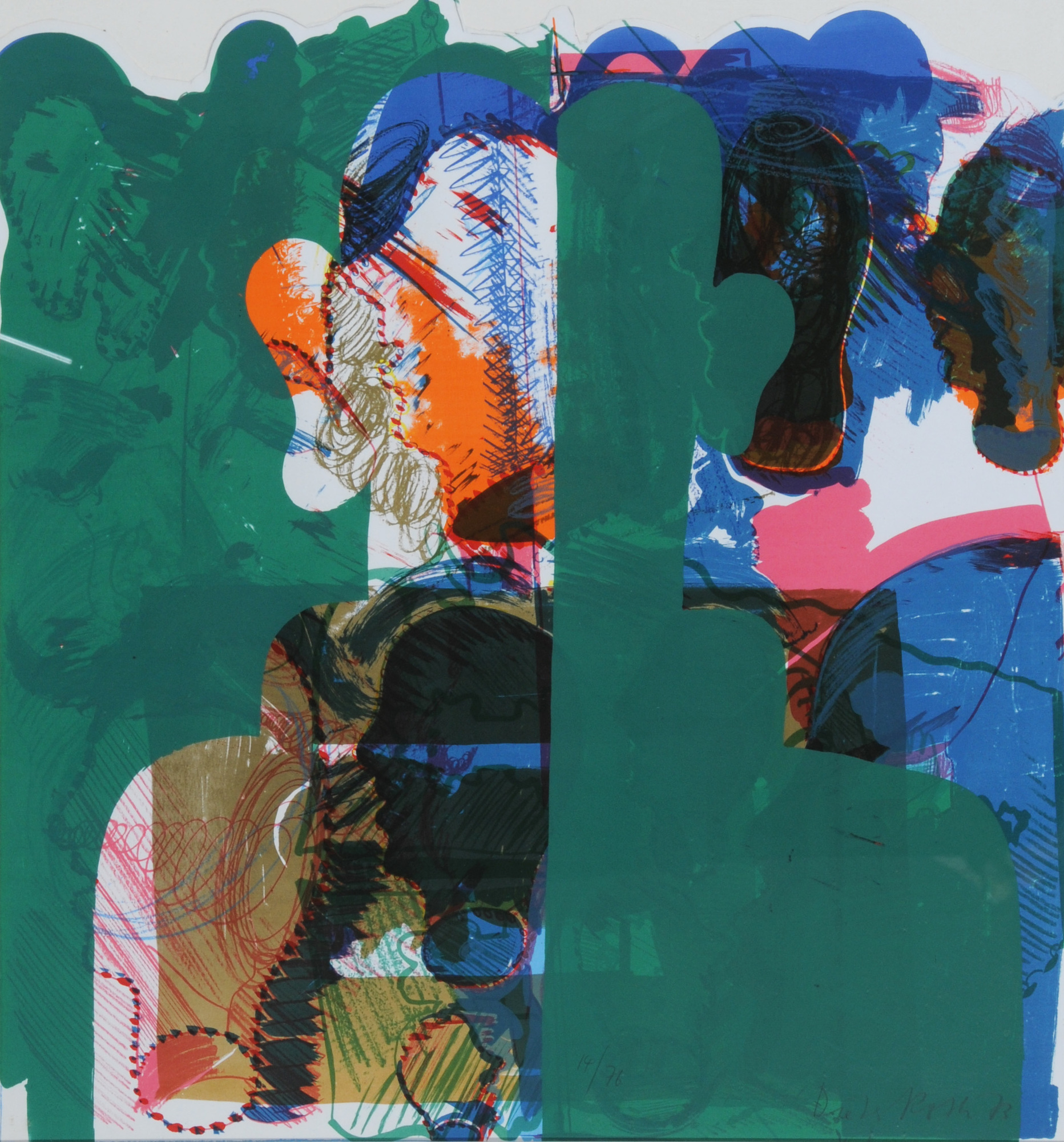 Dieter Roth, 2 Blätter: Selbstbildnis als Portion grünen Salates, 1973; Selbstbildnis als Portion gemischten Salates, 1973