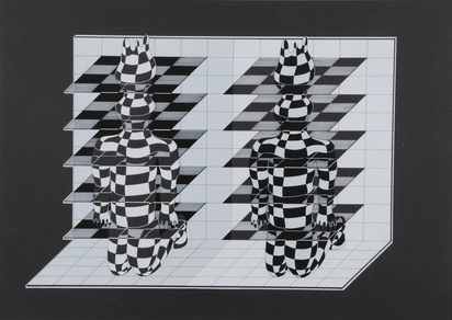 2 Blätter: Zwei Gefangene Nr.1, 1972; Luftkampf II, 1986