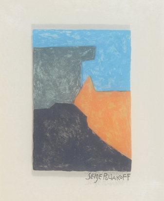 Composition noire, rouge, bleue et verte