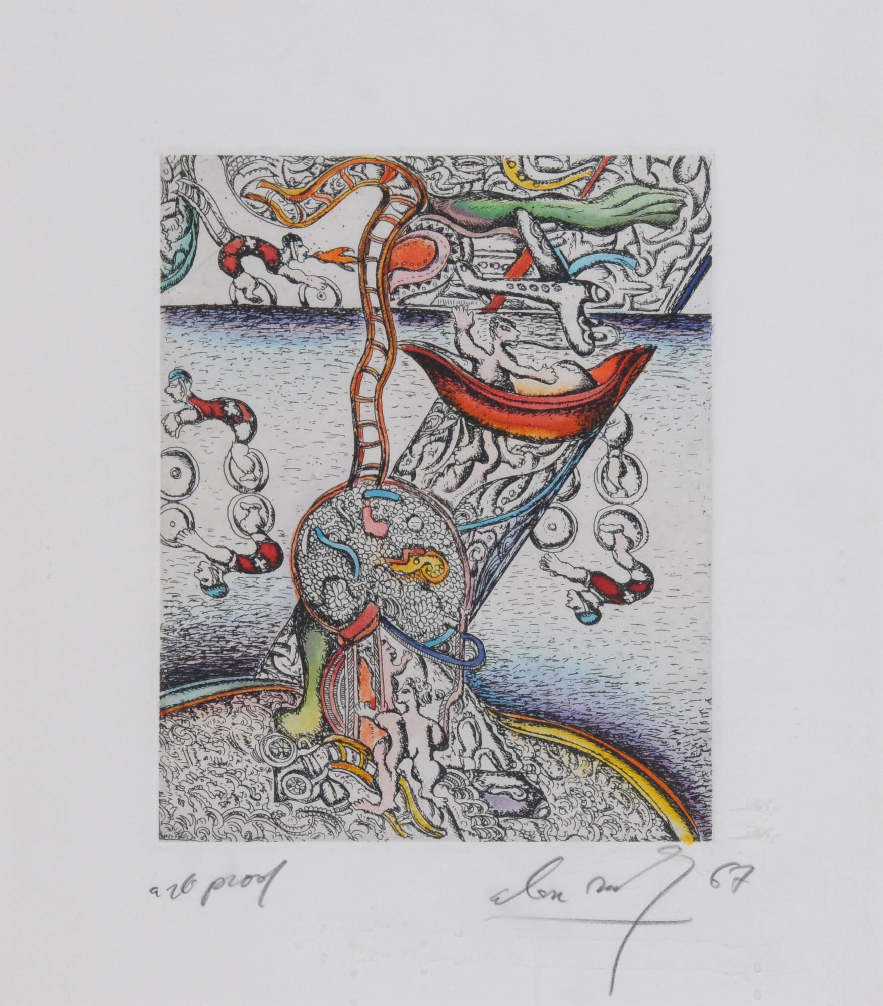 Alexander Sadkowsky, 4 sheets: Untitled; Schlittschuhläuferin, 1963; Untitled, 1967; Untitled