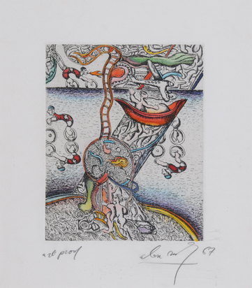 4 Blätter: Ohne Titel; Schlittschuhläuferin, 1963; Ohne Titel, 1967; Ohne Titel