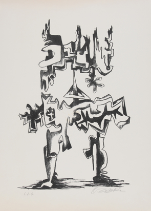 4 Blätter: O. Dix; O. Piene; G. Uecker; O. Zadkine