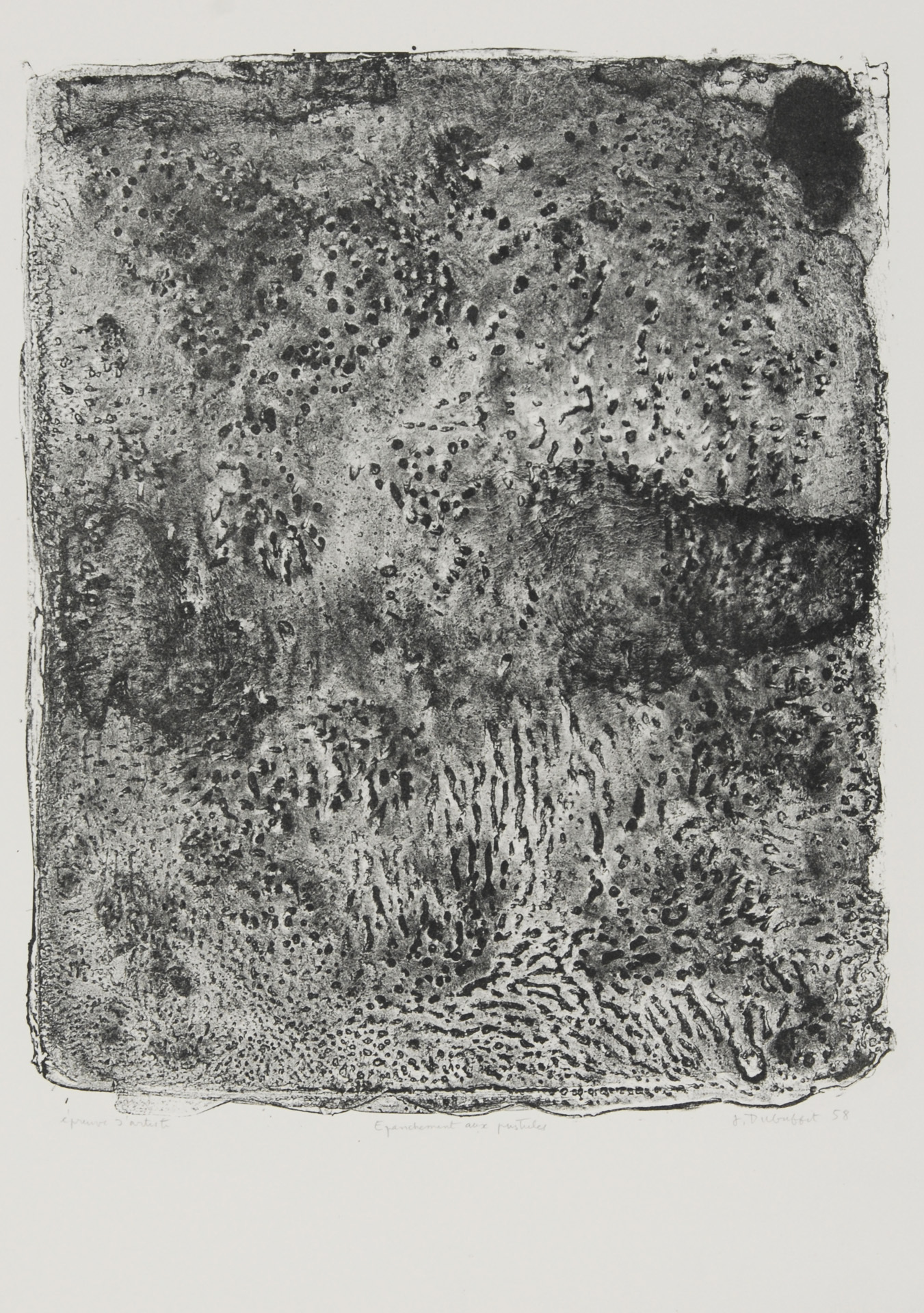 Jean Dubuffet, Epanchement aux pustules