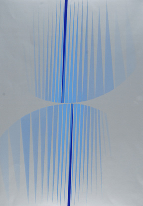 2 Blätter: Schwarz-Rot, 1966; Blau auf Silber