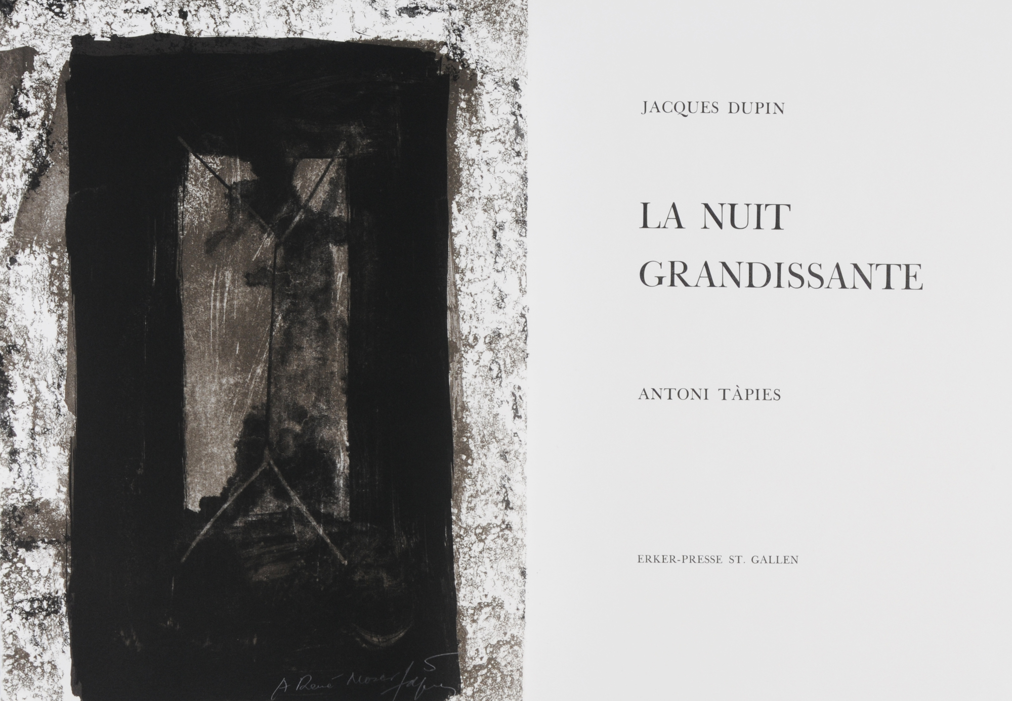 Antoni Tàpies, Portfolio. La nuit grandissante