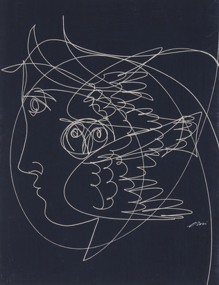 Portrait im Profil nach links