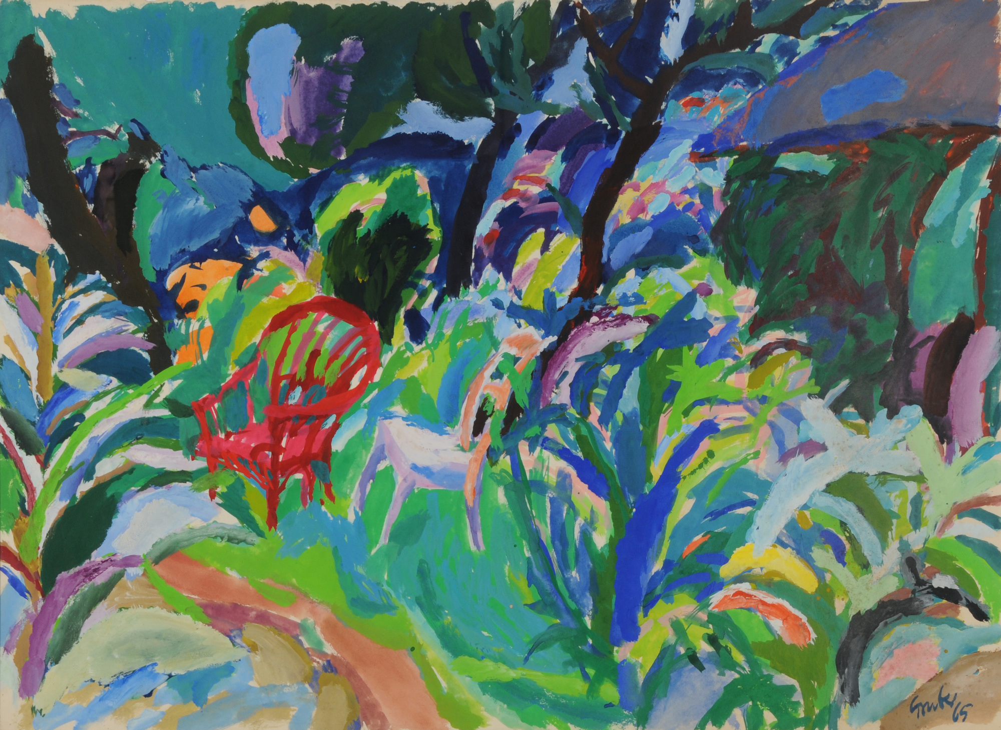 Hannes Gruber, Sitzplatz im Garten