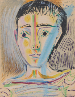 Tête d'un jeune homme en face, 1964, aus "Les peintres mes amis"