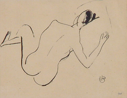 Femme nue couchée de dos