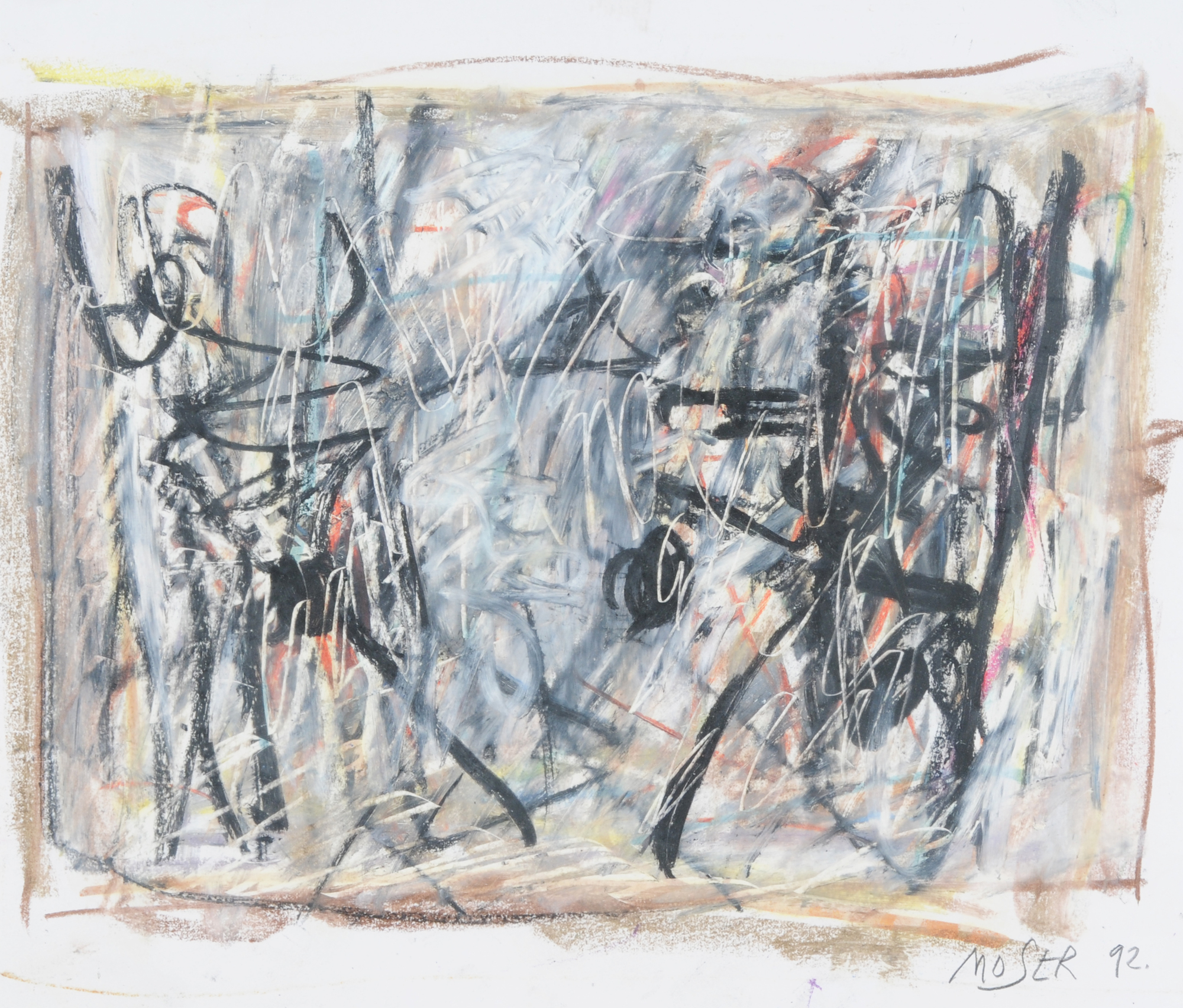 Wilfrid Moser, 2 drawings: Untitled, 1989; Untitled