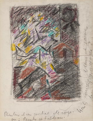 Recto/verso: Peinture d'un combat de corps; Sans titre